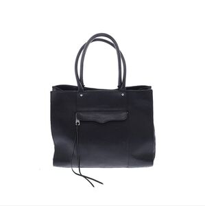 Rebecca Minkoff Regan Satchel Large Black Embossed Leather Doubl Handle Tote Bag